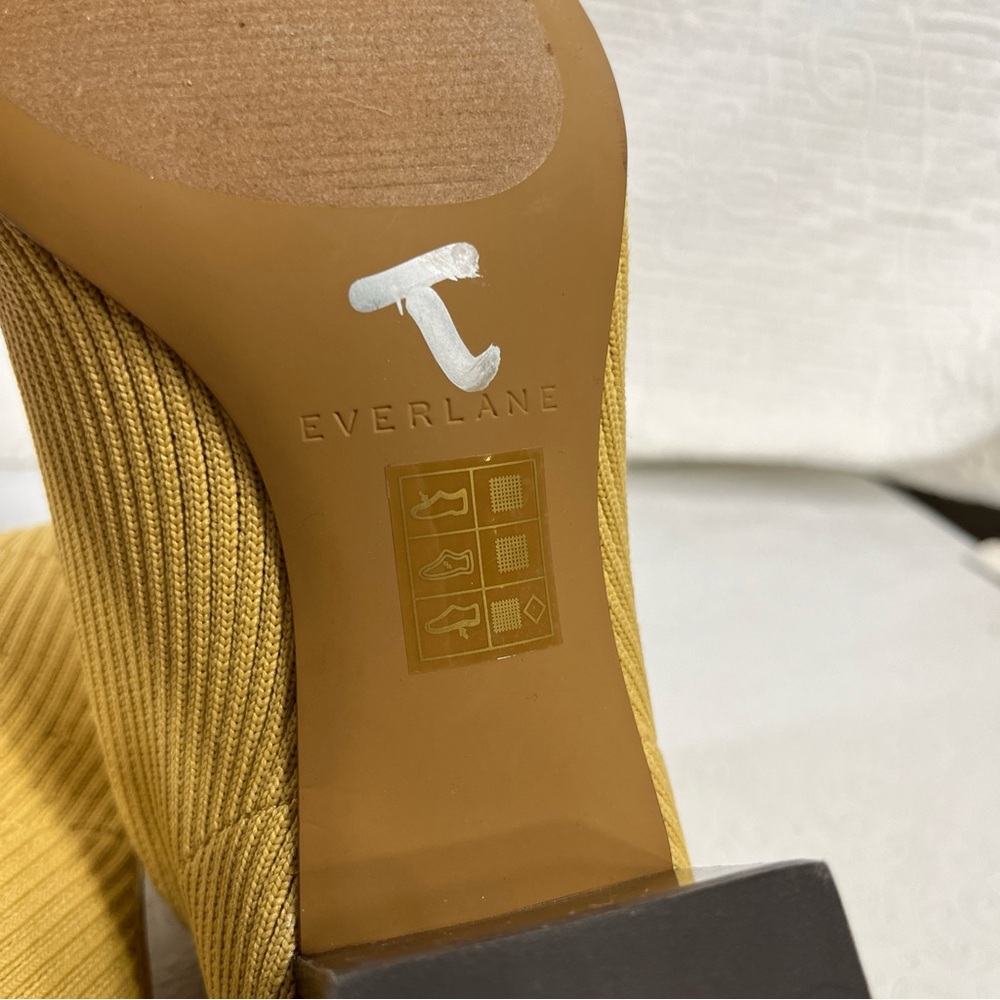 Everlane The Glove Boot Size 7 Yellow Ankle Ribbed Fabric Uppers 2 in Block Heel - Picture 13 of 16